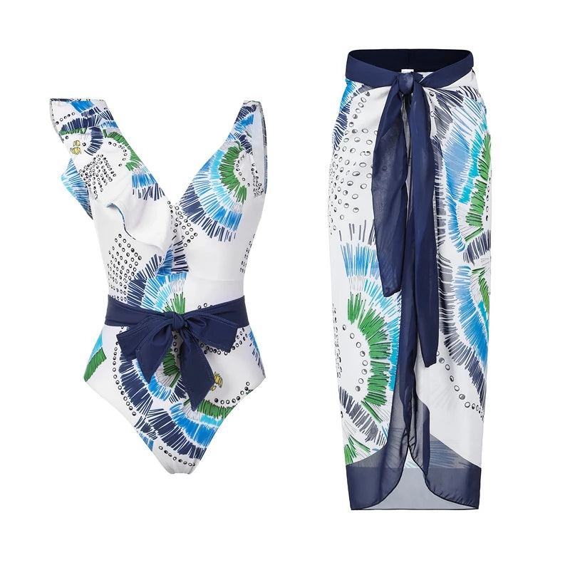 2023 Sexy Fashion One Piece Swimsuit Solid 3D Flower Summer Women Swimwear Beachwear Summer Luxury Monokini Bathing Suit