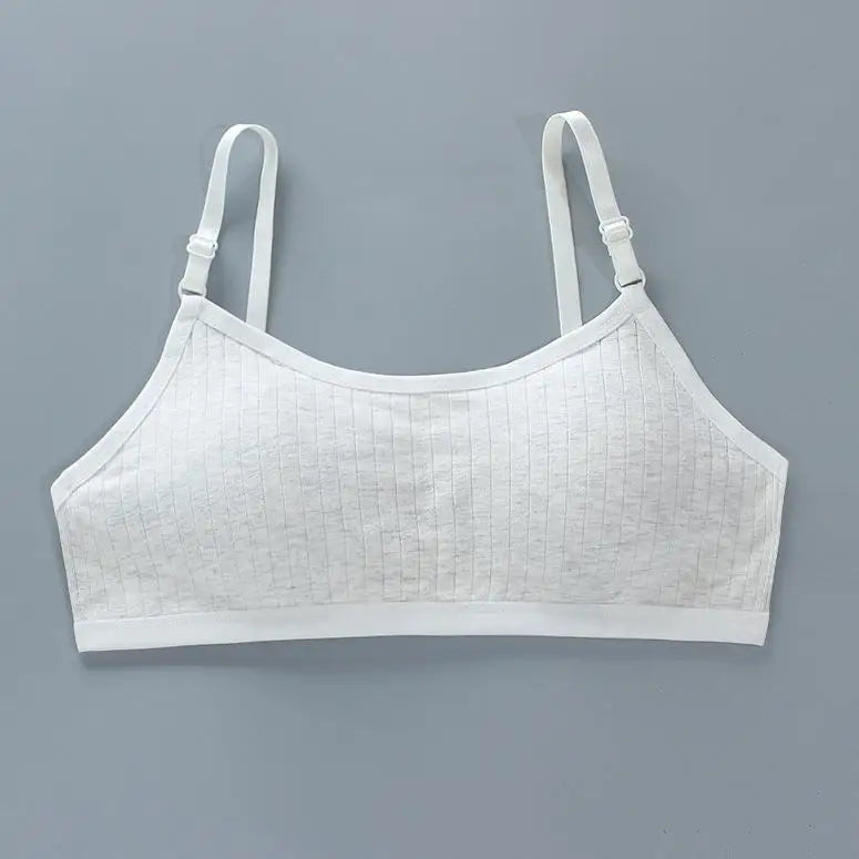 Girls Sports Bra Underwear Double Layer Thin Cotton Summer Suspender Bras with Breathable Sponge Pad No Steel Rings Training Bra