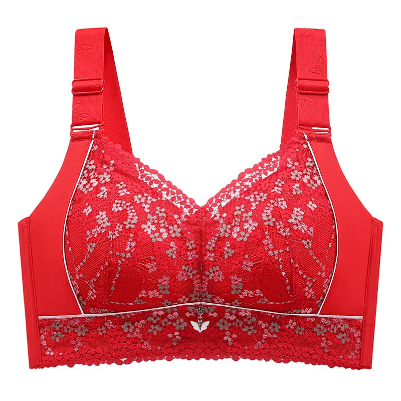 Women's Full Figure wire free Lace Plus Size Bra Non Padded Minimizer Bra 150Kg Plus Size Full Cup Thin Seamless Large Chest Bra