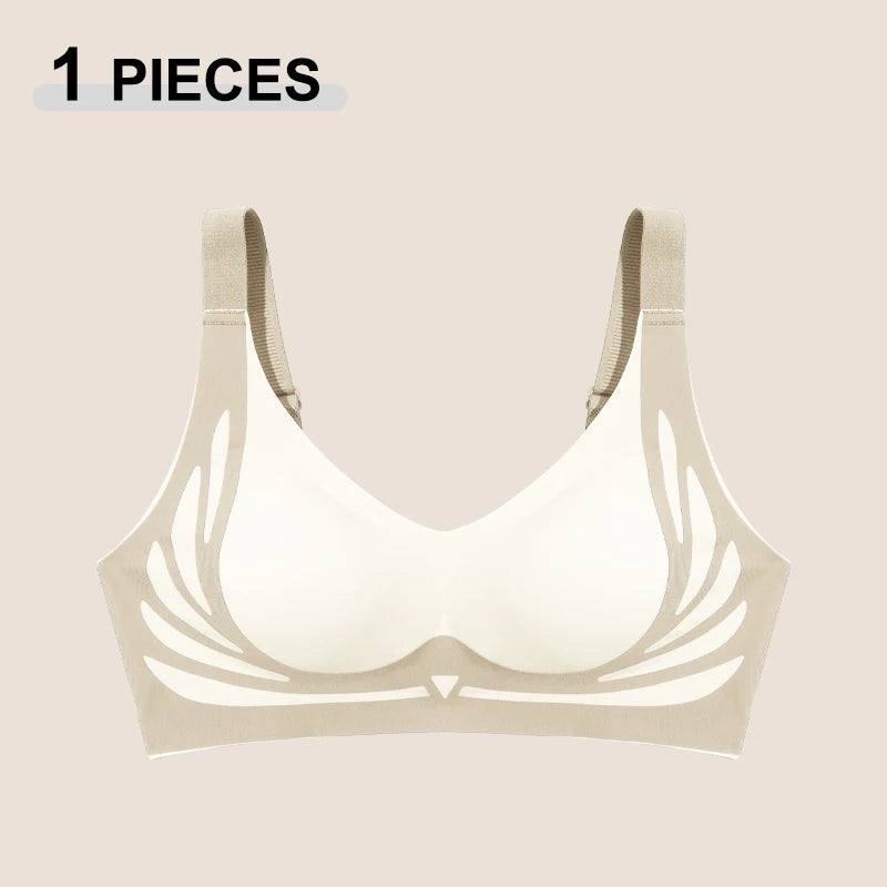 1/2Pcs/Set Women Push Up Bras Seamless Comfortable Angel Wings Bras Set Trendy Soft Breathable Underwear Female No Wire Lingerie