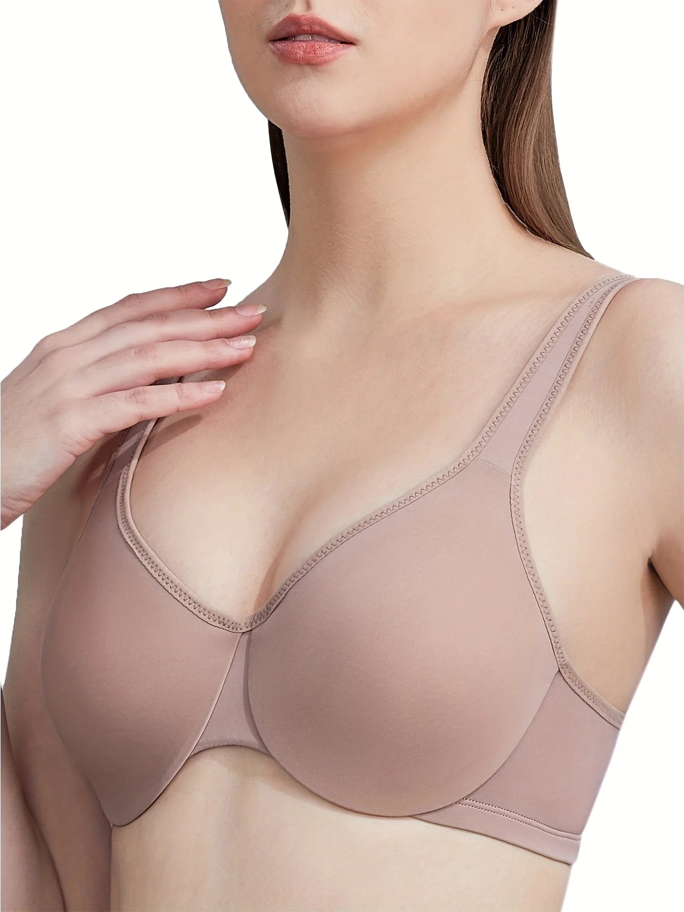 Underwire Women's Minimizer Full Figure Bras Smooth Full Coverage Seamless Non Padded Cups Bra 5810