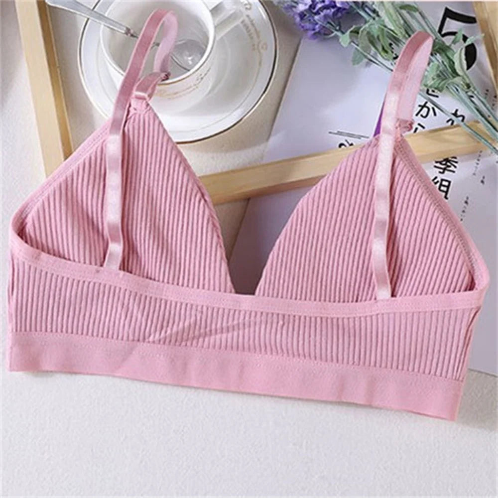 Women's Bras Cotton Brassiere Soft Intimates Solid Color Push Up Bra For Casual Everyday Wear Undergarments