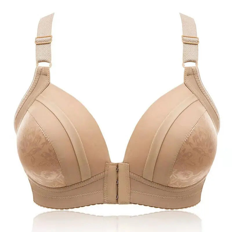 Women Front Button Bra Plus Size Thin Bralette Lingerie Mother's Cotton Wireless Underwear Sleep Bra Comfortble Underwear