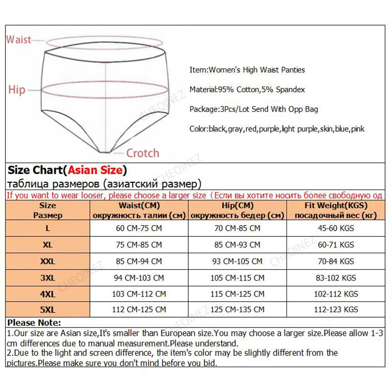 3PCS Women’s Cotton Comfort Briefs