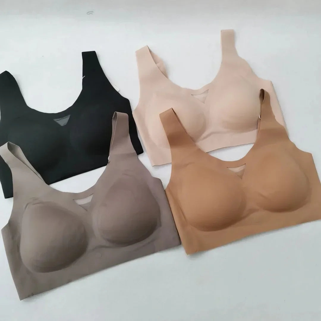 A /B / C Fixed Cup Seamless Oversized Bra Thin Push Up Women Underwear