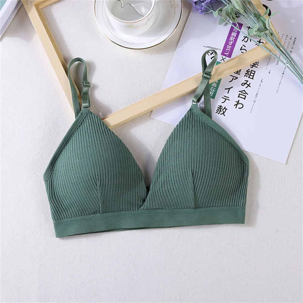 Women's Bras Cotton Brassiere Soft Intimates Solid Color Push Up Bra For Casual Everyday Wear Undergarments