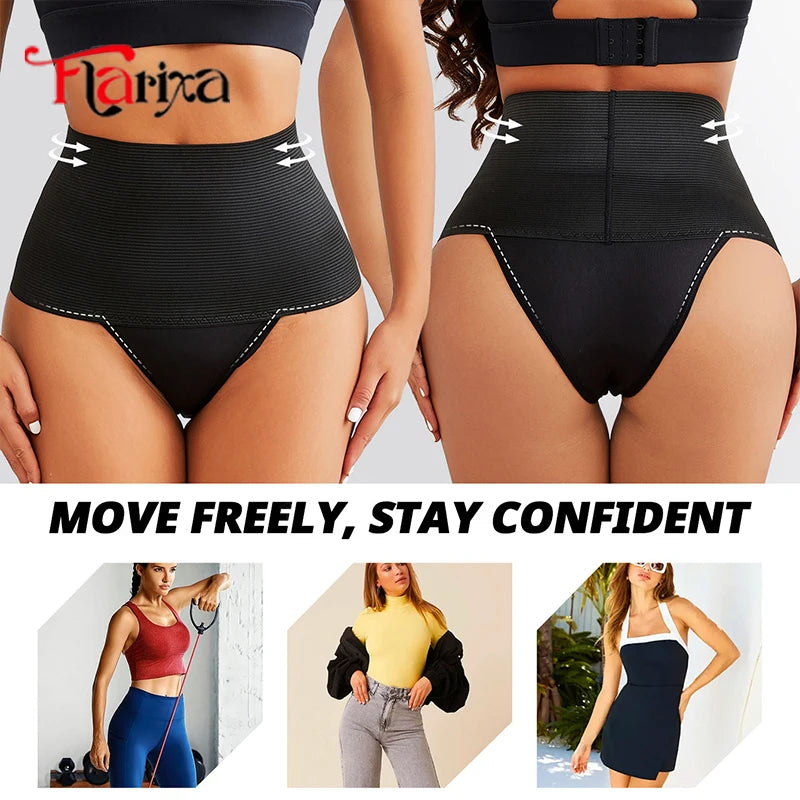 Flarixa Flat Belly Body Shaper Panties Women High Waist Stomach Slimmer Shapewear Compression Tummy Control Underwear Briefs