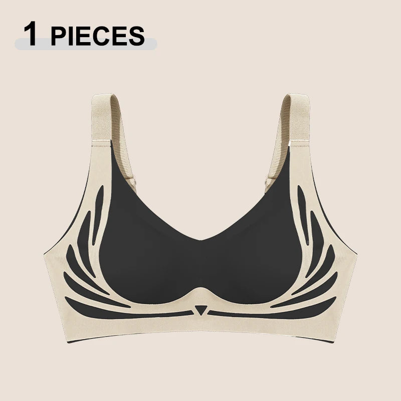 1/2Pcs/Set Women Push Up Bras Seamless Comfortable Angel Wings Bras Set Trendy Soft Breathable Underwear Female No Wire Lingerie