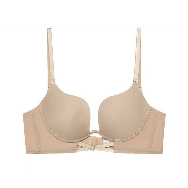 Women Invisible Bra Deep U Plunge Bras Backless Top for Dresses Sexy Lingerie with Transparent Strap Push Up Strapless Underwear