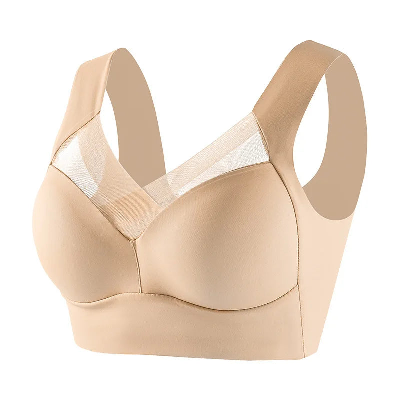 Women Seamless Plus Size Bras Sexy Patchwork Lace Top Push Up Sports Brassiere Female Backless Fitness Sleep Vest Bralette New