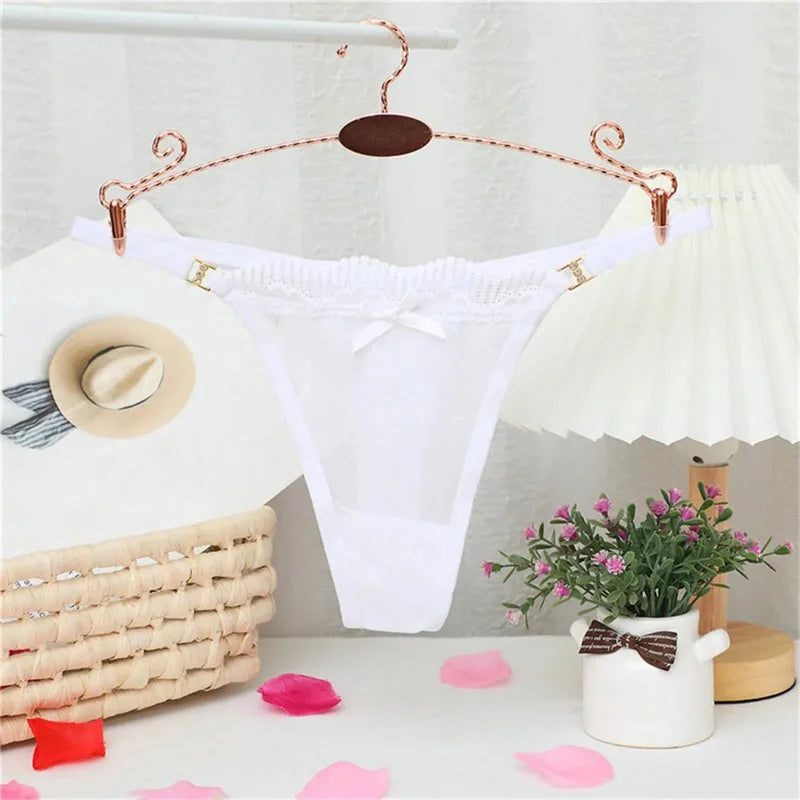 2024 New Women Sexy Panties Mesh Sheer Thongs T Pants Seamless Underwear T-Back Briefs Low Waist See Through G Strings Wholesale