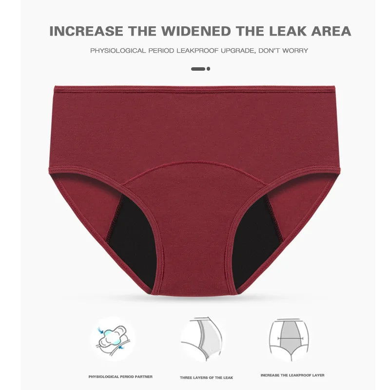 2pcs Woman Menstrual Panties Breathable Large Size Female Cotton Brief Low Waist Physiological Period Underwear Postpartum Panty
