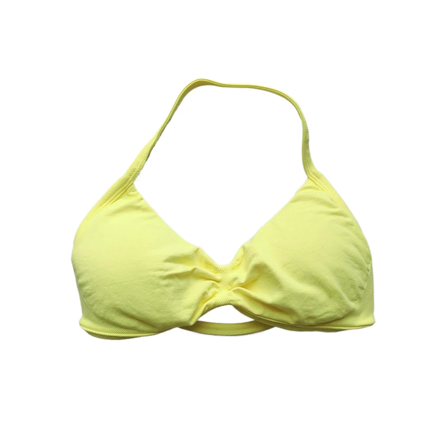 Impact Bra Women's Strappy Backless Halter Sports Bra With Removable Cups Seamless Yoga Gym Workout Activewear Fitness Clothing