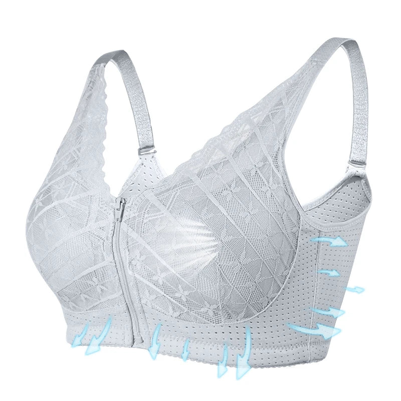 LERVANLA 2566 Strong Breathability Mastectomy Bra Women with Pocket Breast Form Pads Included Adjustable Cotton Comfort Large