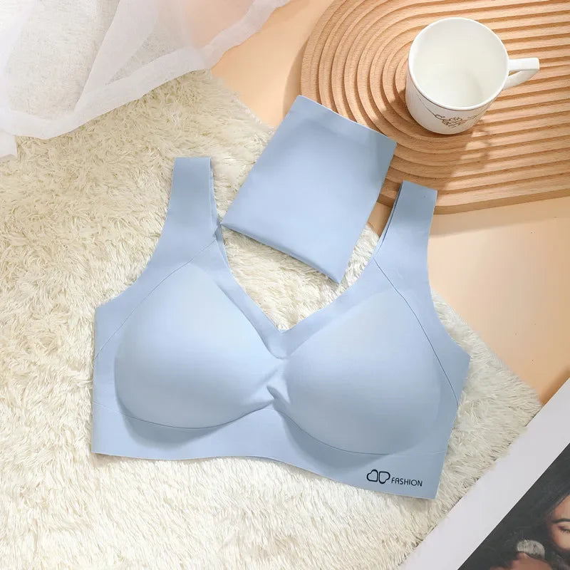 A /B / C Fixed Cup Seamless Oversized Bra Thin Push Up Women Underwear