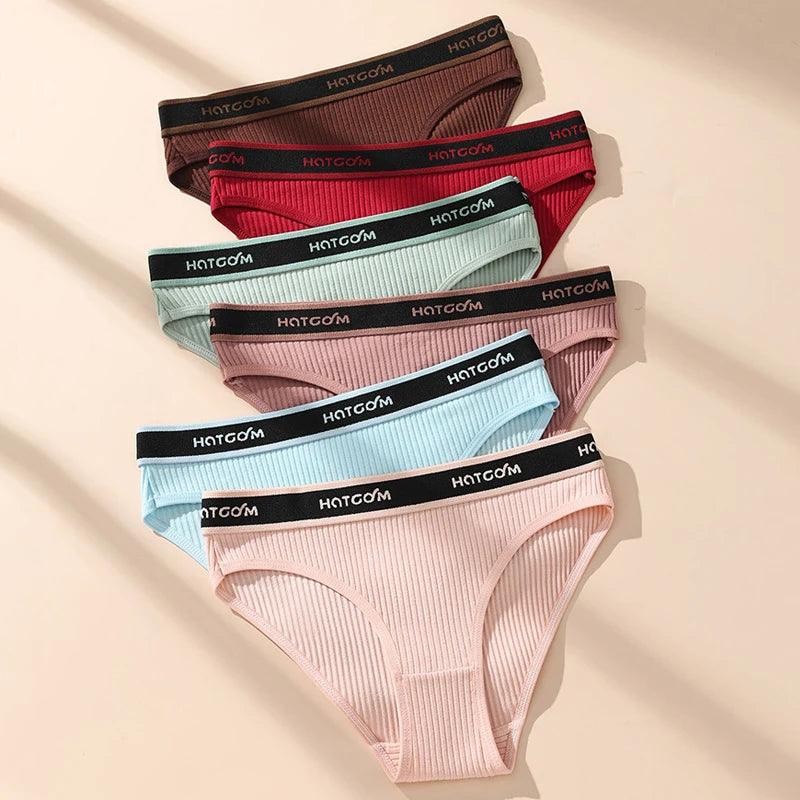 6Pcs/Set Women Cotton Panties Soft Underpants Sexy Black Underwear Girls Briefs Breathable Stretch Panty Female Lingerie XS-L