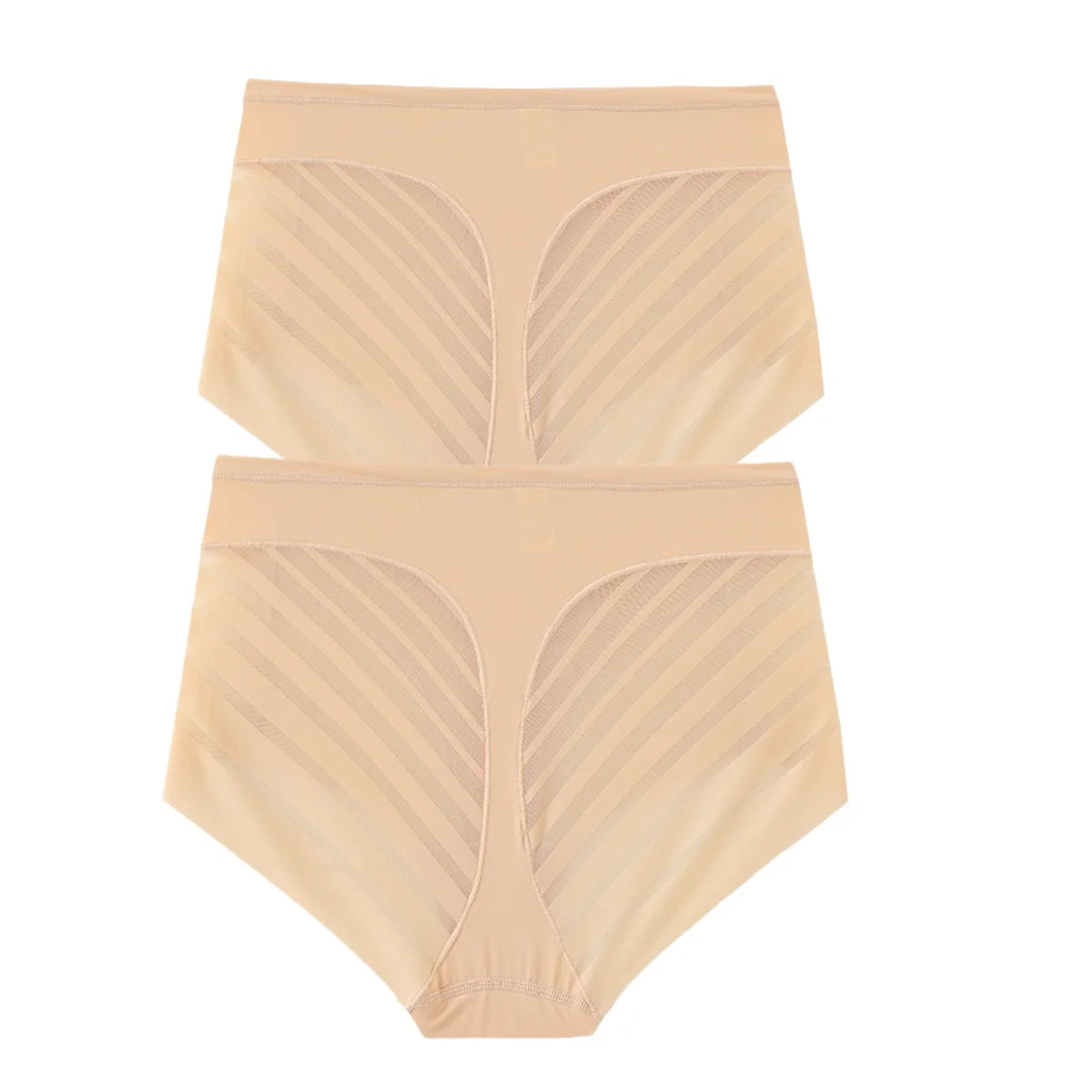 2Pcs/Set Ice Silk Tummy Control Panties Women High Rise Shapewear Pants Female Sexy Lingerie Slimming Underwear M-3XL Briefs