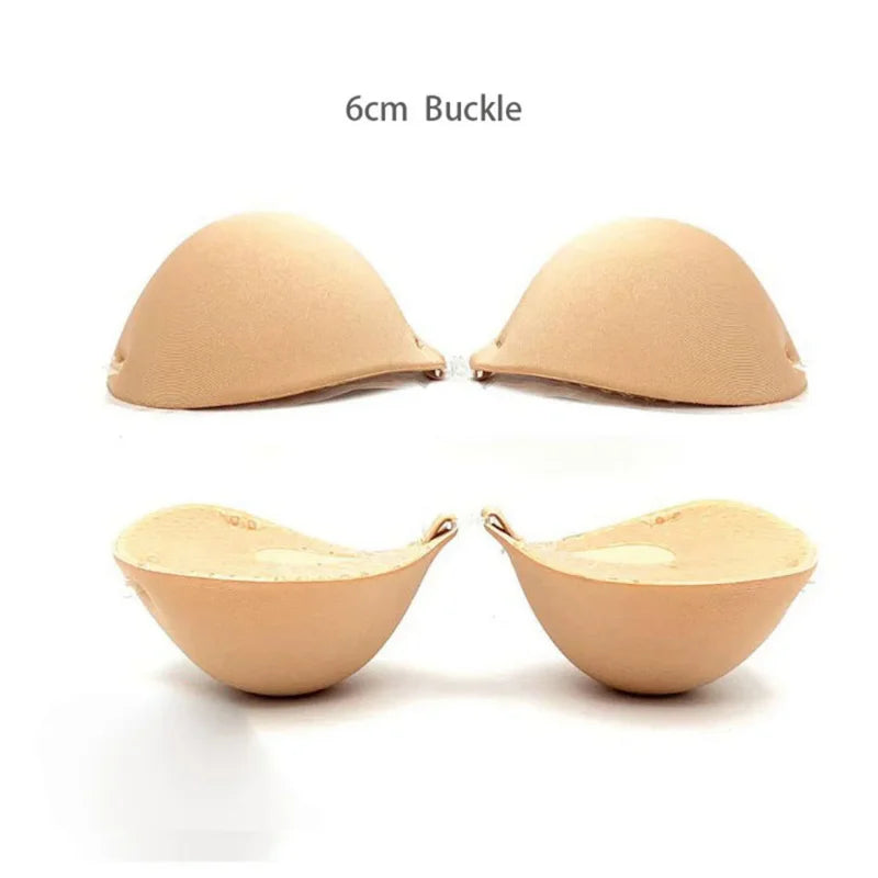 6cm Lift Silicone Adhesive Bra - Waterproof Invisible Push Up for Wedding & Backless Dresses, Natural Curve for Small Chest