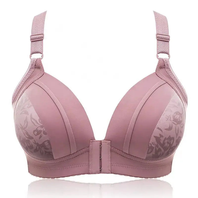 Women Front Button Bra Plus Size Thin Bralette Lingerie Mother's Cotton Wireless Underwear Sleep Bra Comfortble Underwear