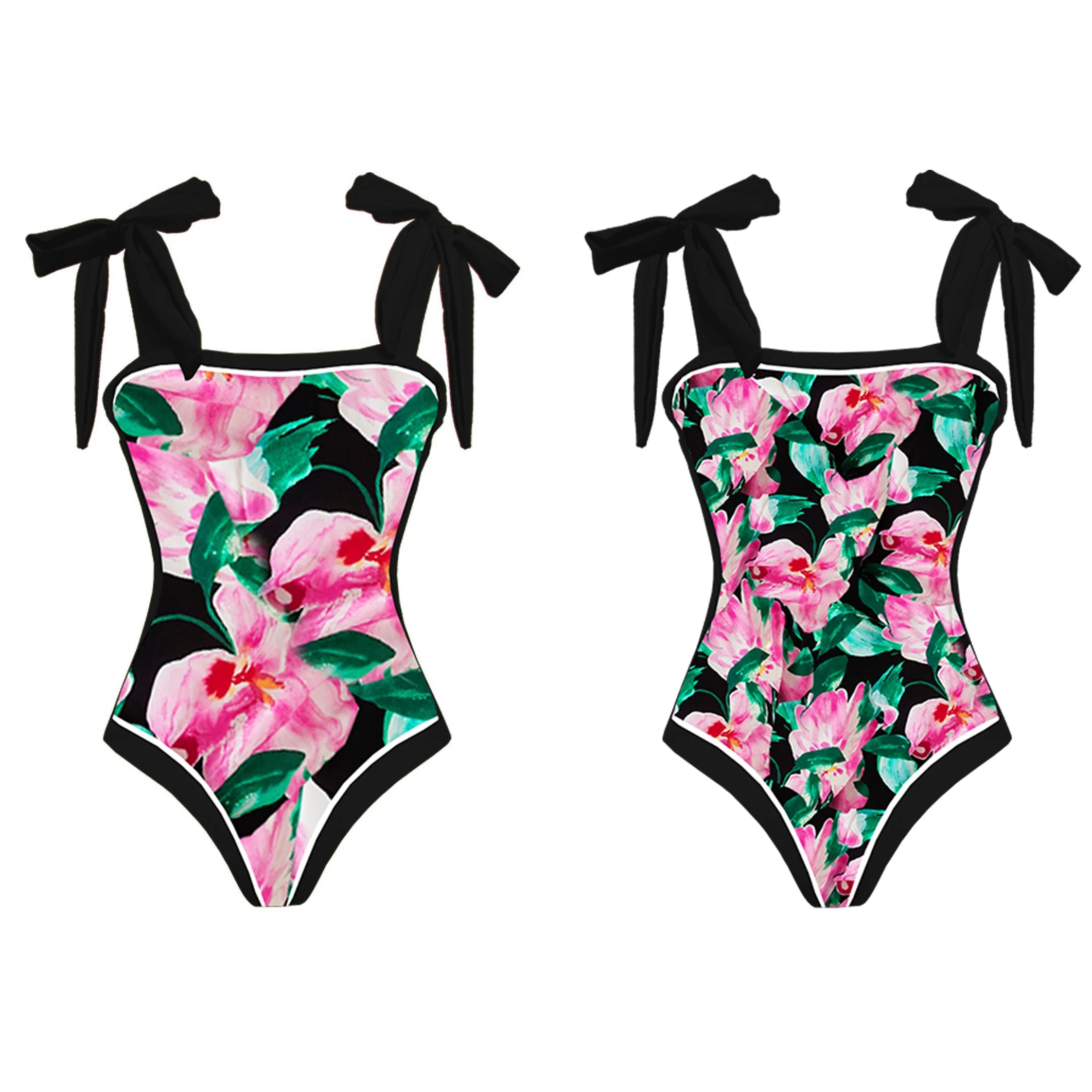 Printed Ruffle One Piece Swimsuit With Cover Up Sexy Swimwear Women Flat Belly Swim Suits Bathsuit Belt Bodysuit Beach Outing