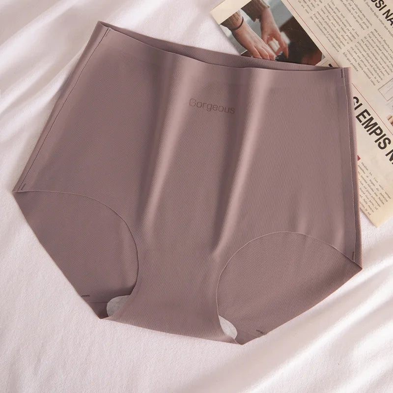 3pcs Women Thin Seamless Panties Girl Ice Silk High Waist Underwear Yoga Sport Brief Breathable Comfort Hip Lift Panty Underpant