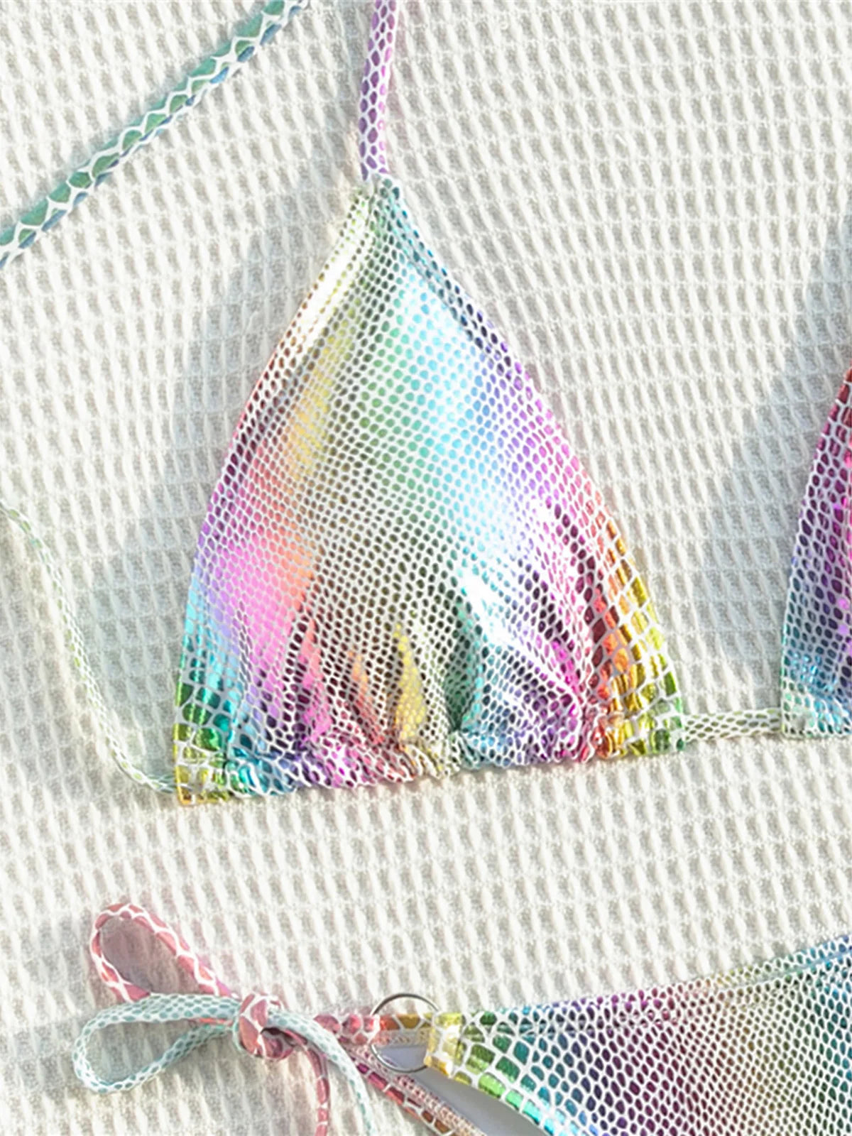 Colorful Snake Skin Halter Strappy Bikini Female Swimsuit Women Swimwear Two-pieces Bikini set Bather Bathing Suit Swim K5822