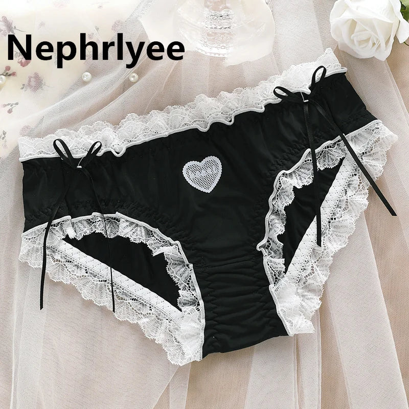 Japanese fashion new soft ice silk underwear for women with double-layer antibacterial pure cotton crotch lady girl underwear