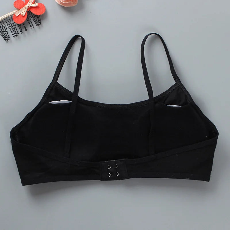 Girls Sports Bra Underwear Double Layer Thin Cotton Summer Suspender Bras with Breathable Sponge Pad No Steel Rings Training Bra