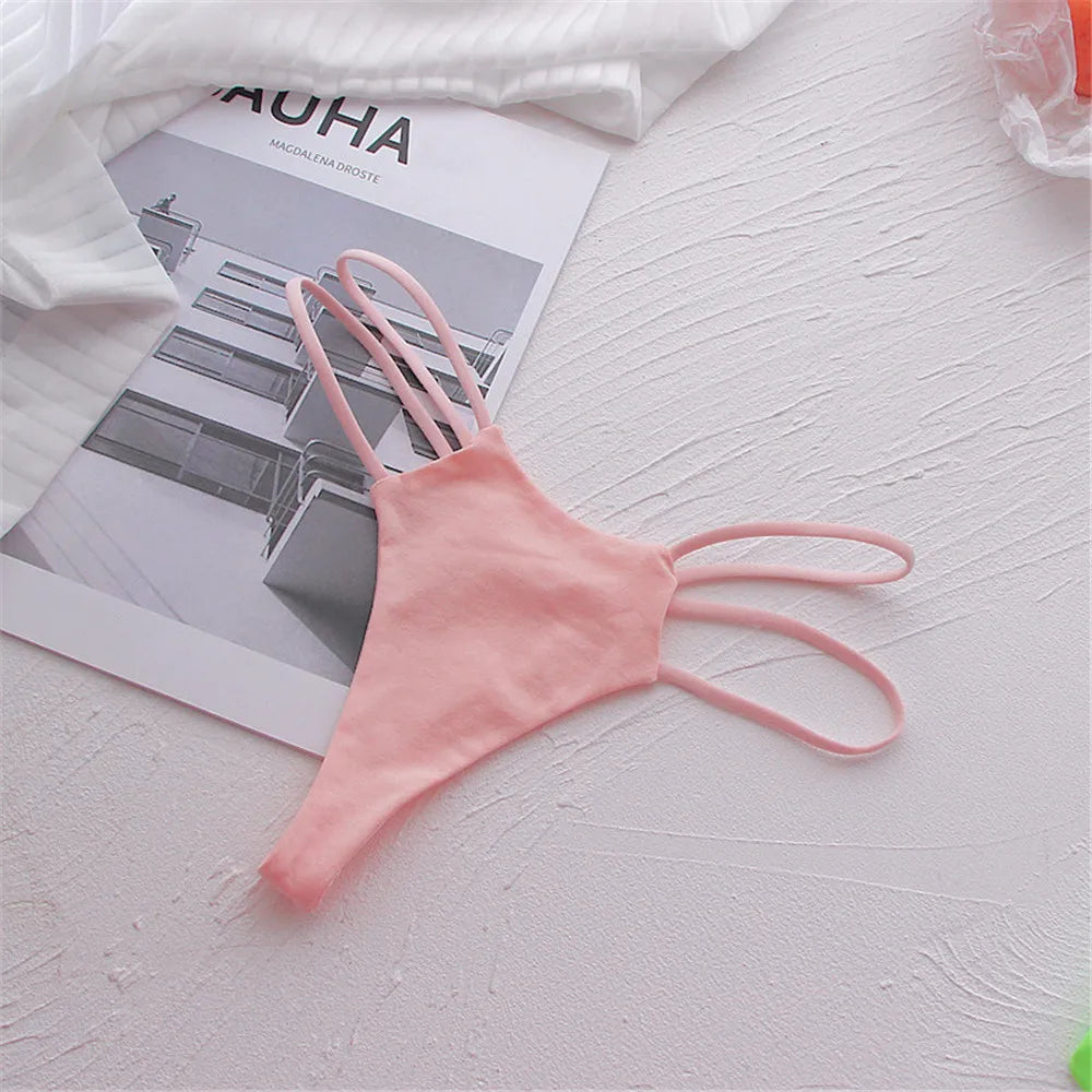 Peach Buttocks Thin Belt Low Waist Seamless Thong Underwear Temptation Sexy G-string Female Leopard Print Lingerie