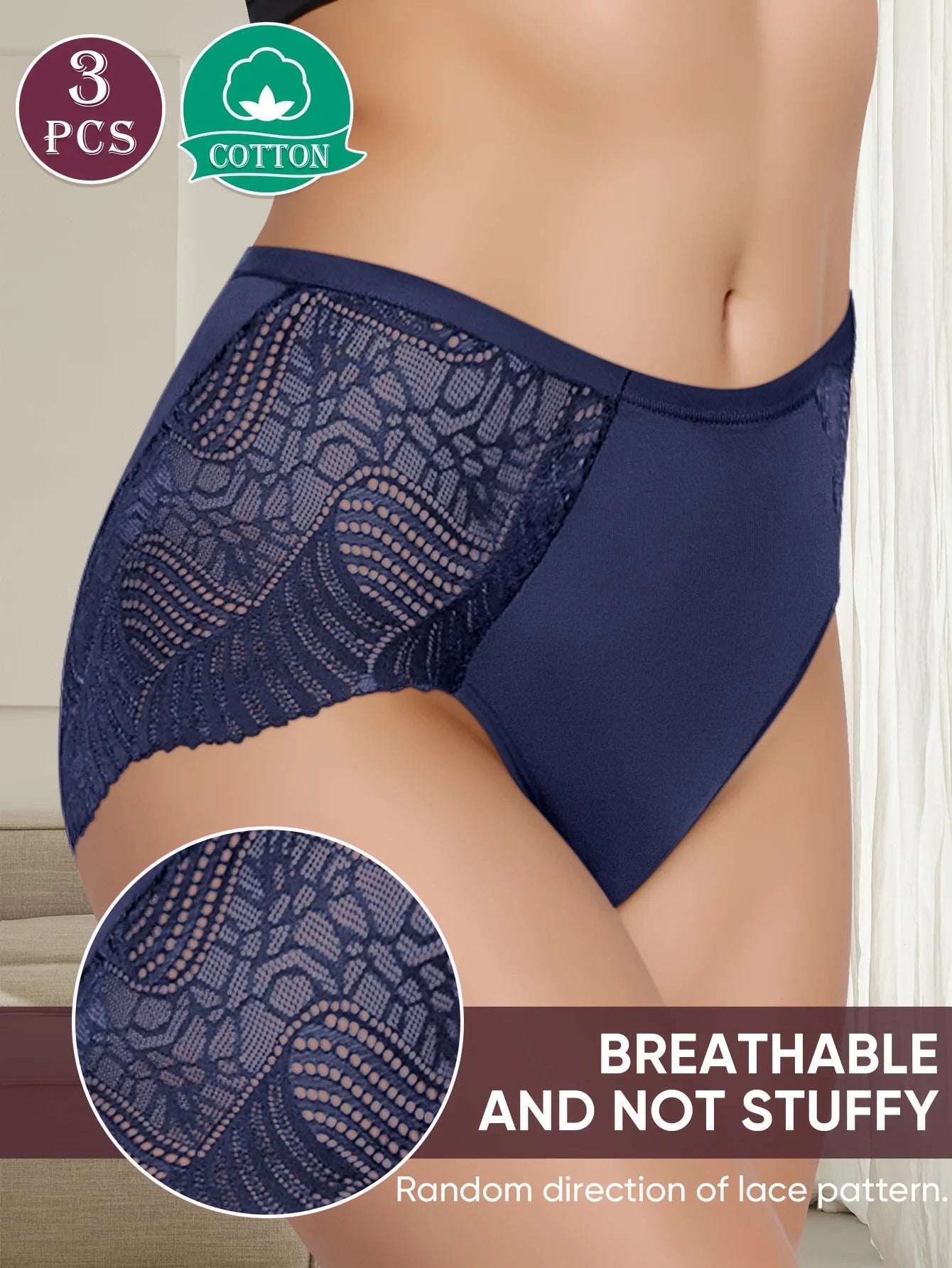 3-Pack Women's Panties: Lightweight, Breathable, Sexy Cut-Out Triangle Design
