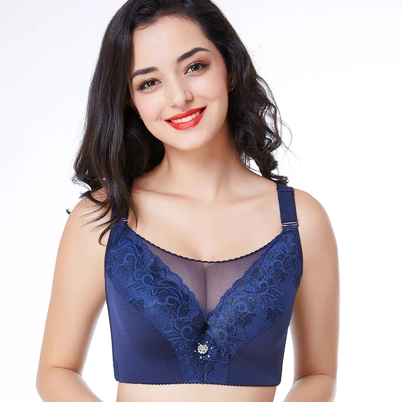 Push Up Bra Large Cotton Underwire Brassiere Spandex Full Cup Big Size Bras for Women D E F G Cup Bra 120 115 52G Bras Full Cup