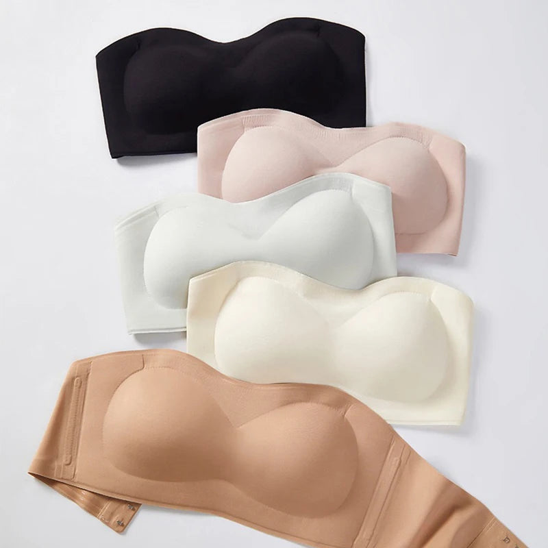 2Pcs/Set Strapless Adhesive Bra Push-Up Non-Slip Small Chest Lightweight Sexy Invisible Lingerie Women Everyday Party Wedding