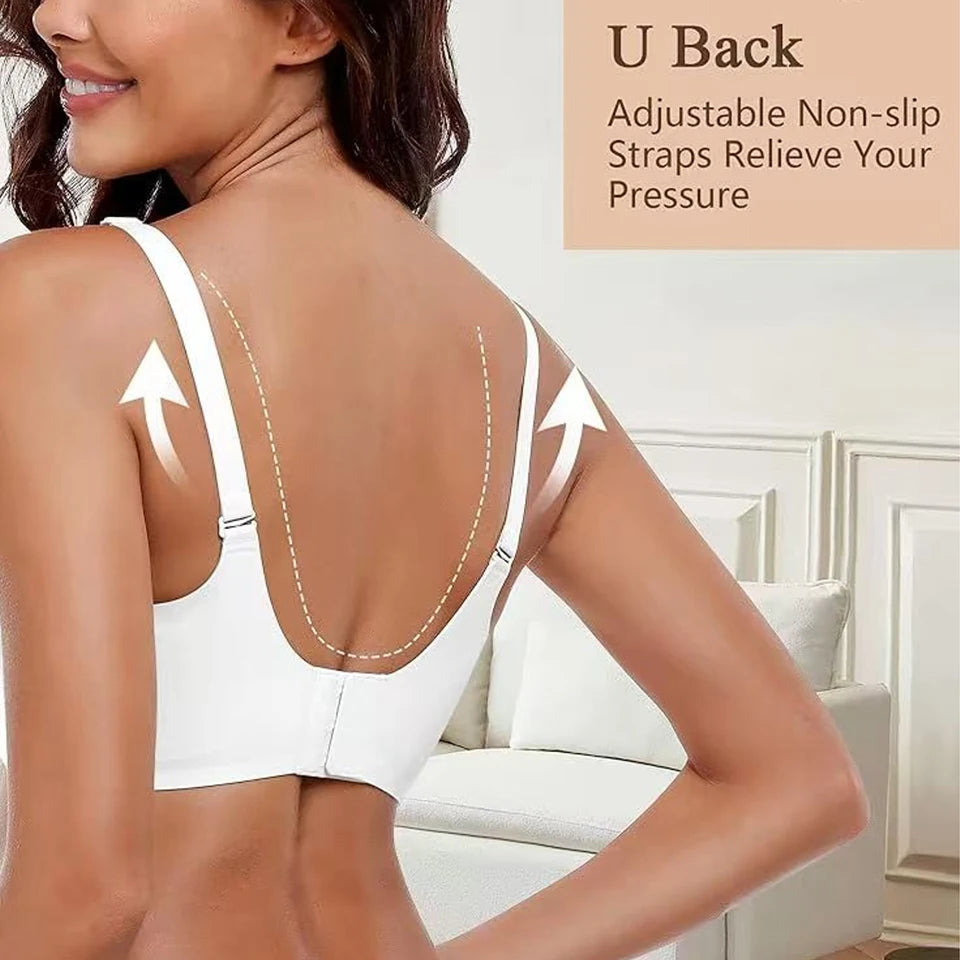 Seamless Wireless Supportive Bra Push Up Comfort Soft No Underwire Full Coverage T-Shirt Bra Plus Size Underwear