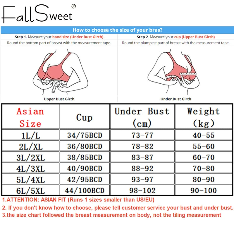 FallSweet Seamless Ice Silk Push Up Bra for Women Wireless Lace Bralette Plus Size Brassiere Summer Comfort Underwear Lingerie