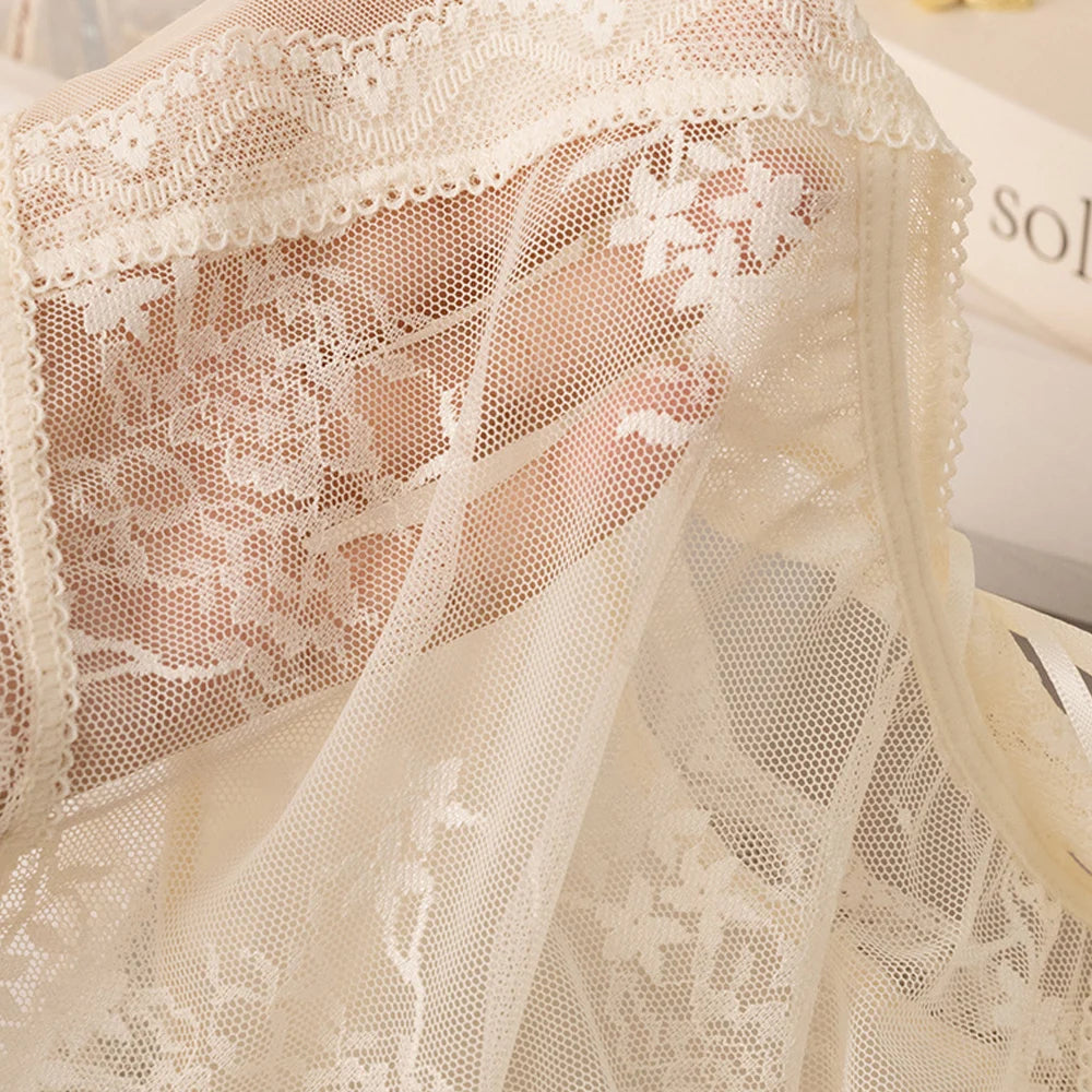 Women's Panties Sexy Briefs Women's Hollow out Semi-Transparent Soft Breathable Triangle Underwear Lace Flower Pattern Plus Size