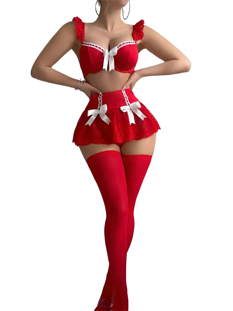 Cosplay Maid Sexy Lingerie Set Women Bra G-String Erotic Underwear For And Panty Garters Sets Sex Women'S Female Costumes