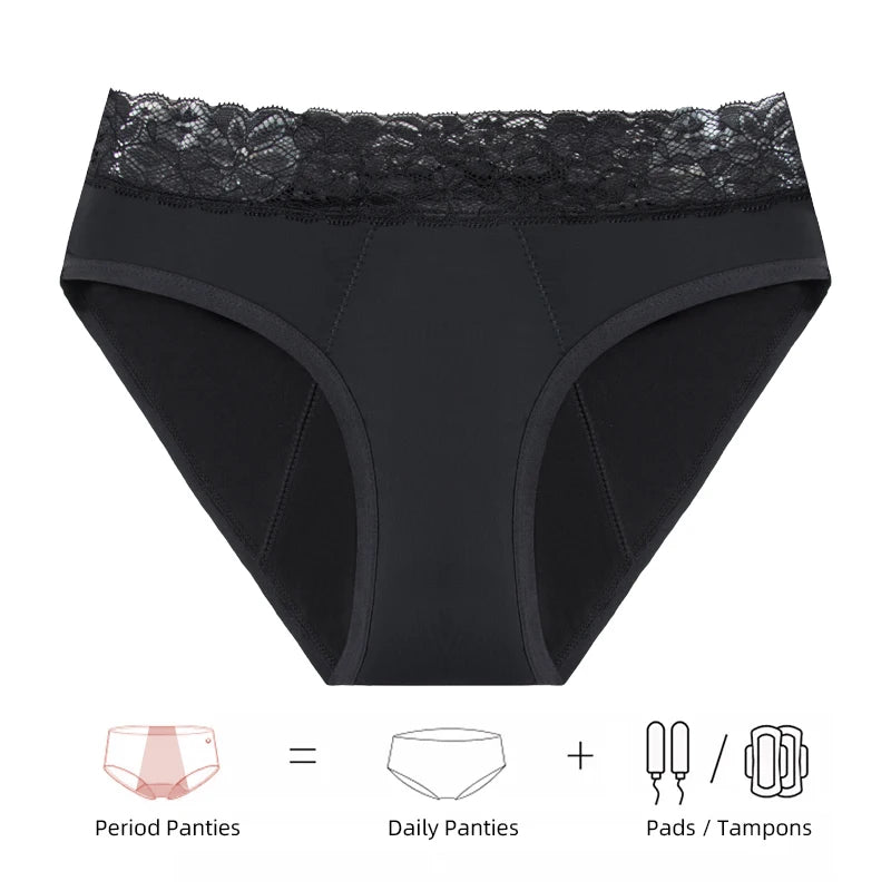Detachable Women Menstrual Panties 4-Layer Leak Proof Period Underwear Absorbent Breathable Briefs New Fashion Lingerie Dropship