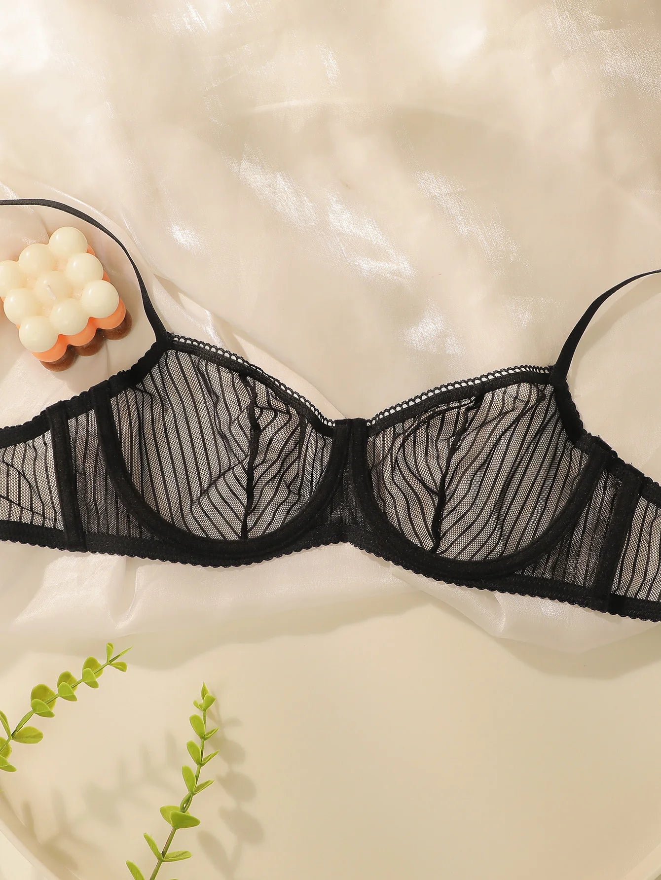 Sexy Black Lace Bra and Panty Set Underwire Push Up No Padding Full Set Sheer Mesh Romantic Lingerie S-L