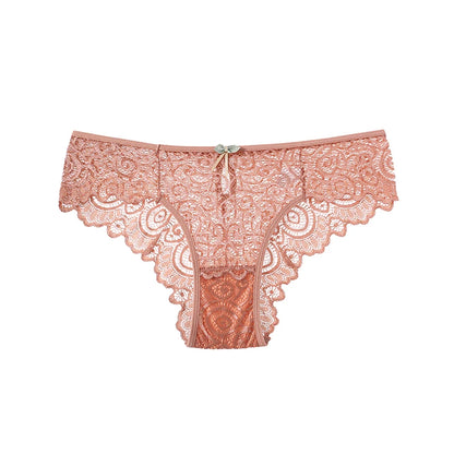 Lace Women's Panties Sexy Low-Waist Briefs Transparent Underwear Female Hollow Out G String Solid Comfortable Underpant Lingerie