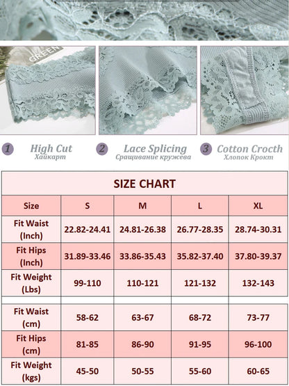 20PCS Women Cotton Brazilian Panties Seamless Lace Thongs Low Rise Female Underwear Comfortable Sexy Lingerie Intimates Panties