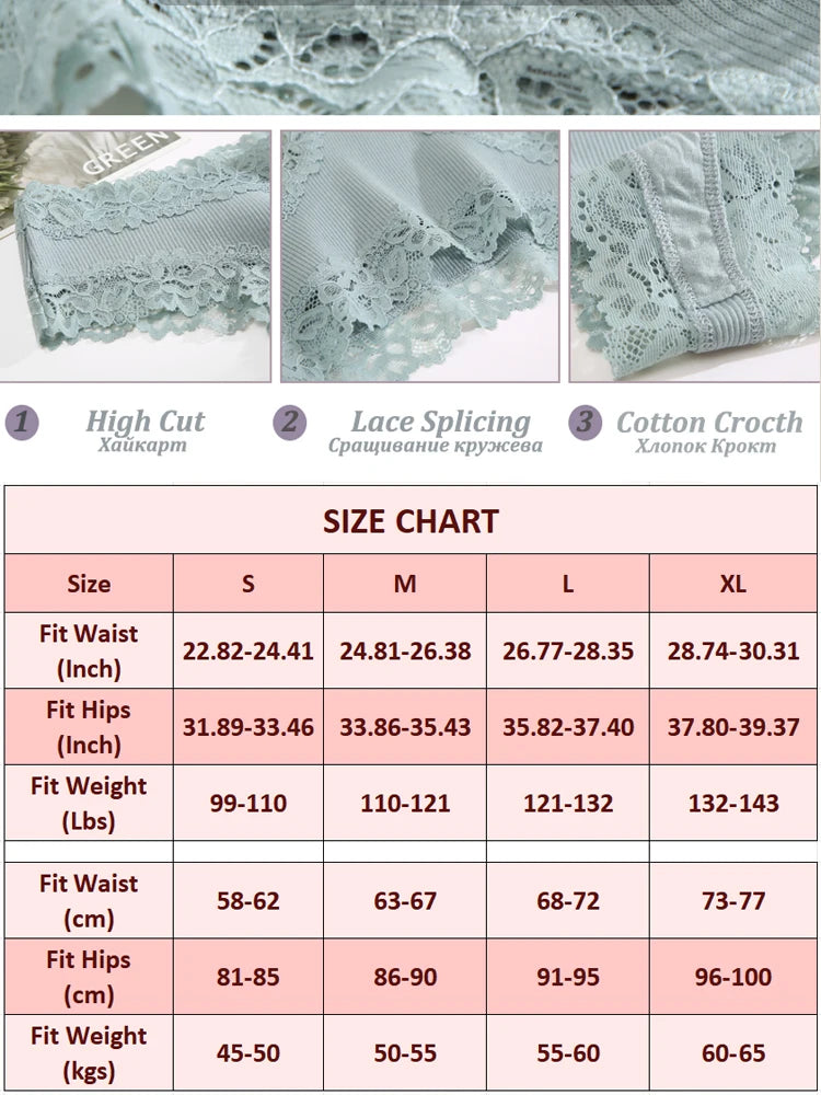 20PCS Women Cotton Brazilian Panties Seamless Lace Thongs Low Rise Female Underwear Comfortable Sexy Lingerie Intimates Panties