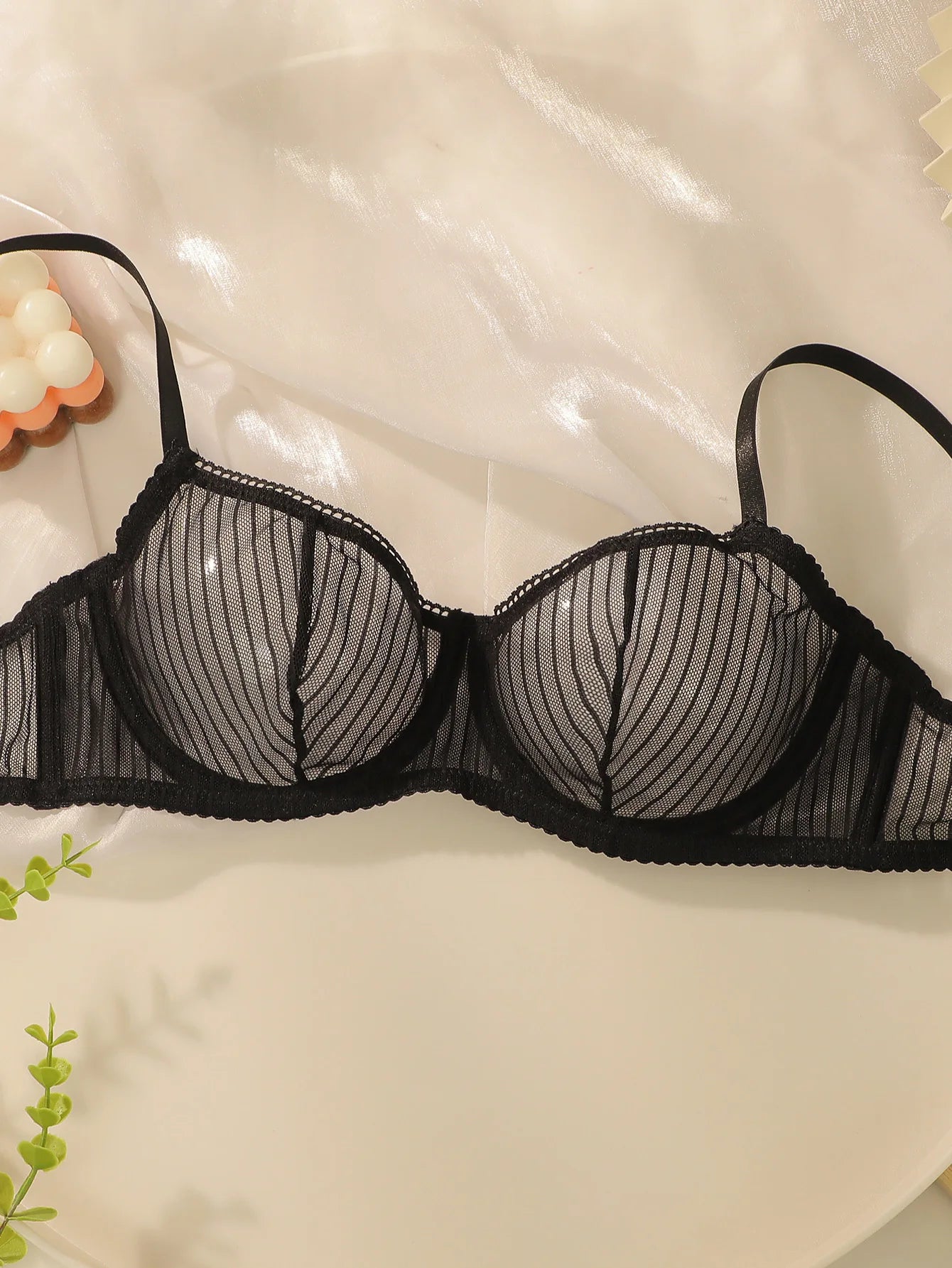 Sexy Black Lace Bra and Panty Set Underwire Push Up No Padding Full Set Sheer Mesh Romantic Lingerie S-L