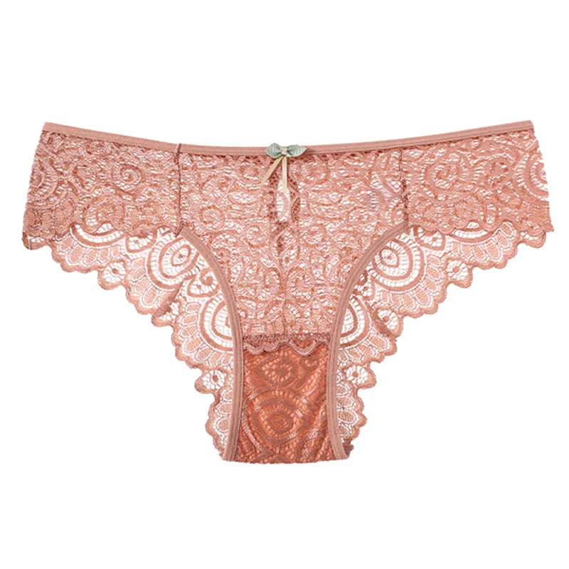 Lace Women's Panties Sexy Low-Waist Briefs Transparent Underwear Female Hollow Out G String Solid Comfortable Underpant Lingerie