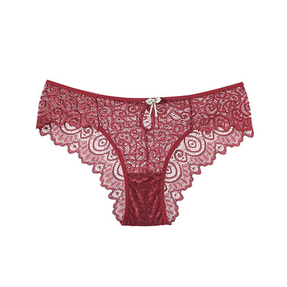 Lace Women's Panties Sexy Low-Waist Briefs Transparent Underwear Female Hollow Out G String Solid Comfortable Underpant Lingerie