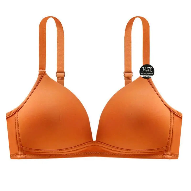 Thin Triangle Cup Bra Non-removable Shoulder Straps Women Underwear Deep-V Adjusted Brassiere Without Steel Ring Sleep Bralette