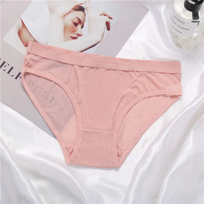 Hot Sexy Mesh Hollow Out Women Panties Plus Size M-XL Brief Transparent Low Rise Lingerie Female Breathable Underwear Underpants