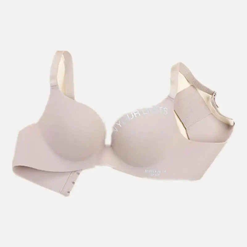 Fashion Alphabet Print Bra One-Piece Women's Underwear Without Steel Ring Gather Bralette Breathable Seamless Sleep Brassiere