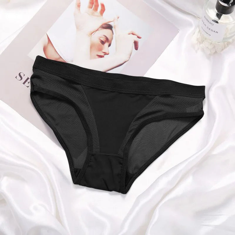 Hot Sexy Mesh Hollow Out Women Panties Plus Size M-XL Brief Transparent Low Rise Lingerie Female Breathable Underwear Underpants
