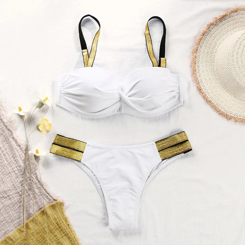 Green Solid Bikini Set Women Triangle Sexy Two Pieces Swimwear 2021 New Low Waist Girl Beach Bathing Suit Swimsuits Freckange