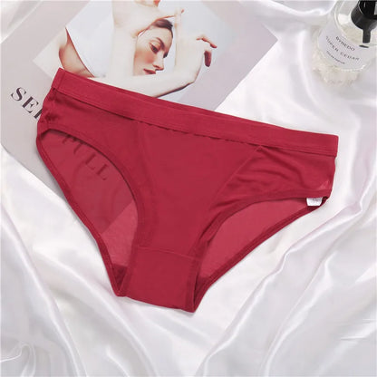 Hot Sexy Mesh Hollow Out Women Panties Plus Size M-XL Brief Transparent Low Rise Lingerie Female Breathable Underwear Underpants